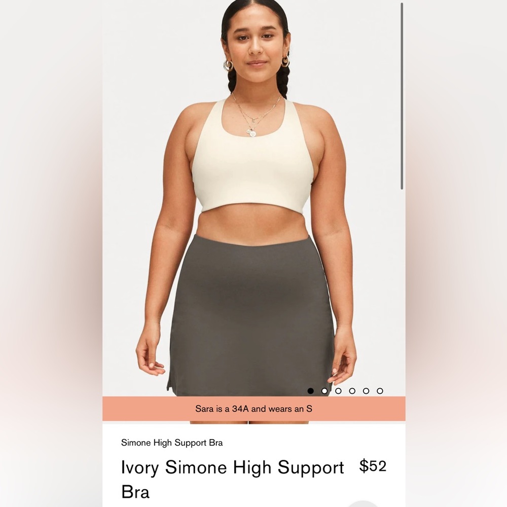 Girlfriend collective Ivory Simone High Support Sports Bra size XXL